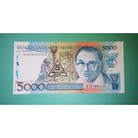 Банкнота 5000  крузадо (1986 г.) 5 крузадо ново (1989 г.) Бразилия