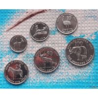 Эритрея 1, 5, 10, 25, 50, 100 центов 1997 года, UNC. Страус, зебра, слон и другая фауна Африки. Новогодняя ликвидация!