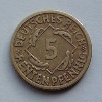 Германия - Веймарская республика 5 рентенфеннигов. 1924. A