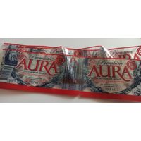 Этикетка от напитка "Aura", 1 литр (л) , Лидский пивзавод 5 шт