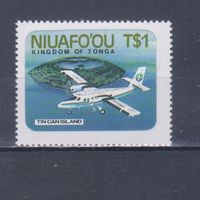 [176] Ниуафоу,Тонга 1983. Авиация.Самолет над островом. MNH. Кат.5,2 е.