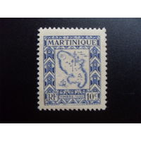 Франция. Французские колонии (Мартиника) 1947 Mi:FR-MAR P27 карта острова