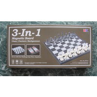 Игра 3 в 1 на магнитах (шахматы, шашки, нарды)