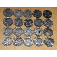 США дайм (10 центов) 20 монет одним лотом