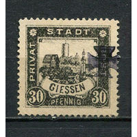 Германия - Гисен - Местные марки - 1888 - Замок 30Pf с надпечаткой креста - [Mi.32] (есть тонкое место) - 1 марка. Чистая без клея.  (Лот 94CQ)