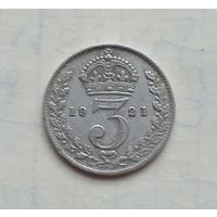 Великобритания 3 пенса 1921 г. (Георг V) серебро