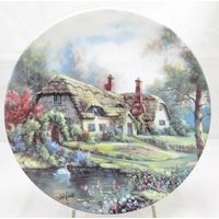 Фарфоровая тарелка серия Поэтические коттеджи Сияние Весны Хемпшира W.S.George Bentley House Limited США