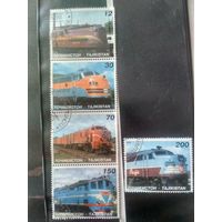 Таджикистан. 1998. поезда.Серия 5 марок