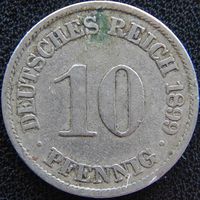 YS: Германия, Рейх, 10 пфеннигов 1899A, KM# 12