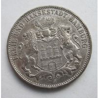 Гамбург 3 марки 1910,  серебро  .33-430