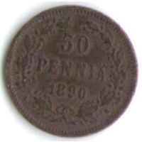 50 пенни 1890 год L _состояние VF+