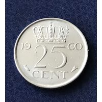 Нидерланды 25 центов 1960