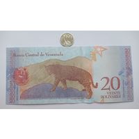 Werty71 Венесуэла 20 Боливаров 2018 UNC банкнота Ягуар Кошка