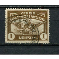 Германия - Лейпциг (G.) - Местные марки - 1908/1909 - Птица 1Pf - [Mi.3] - 1 марка. Гашеная.  (Лот 99CQ)