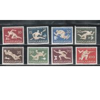 Югославия-1956,(Мих.804-811) ** / *   , Спорт, ОИ-1964(полная серия) , 4 последних марки - **