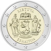 2 евро 2019 Литва Жемайтия UNC из ролла
