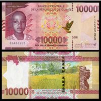 Гвинея 10000 франков образца 2018 года UNC pw49a