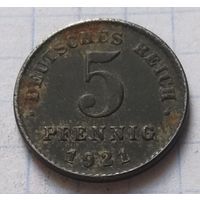 Германия 5 пфеннигов, 1921       D    ( 1-6-3 )