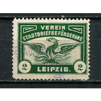 Германия - Лейпциг (G.) - Местные марки - 1908/1909 - Птица 2Pf - [Mi.4b] - 1 марка. Гашеная.  (Лот 100CQ)