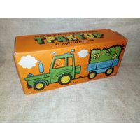 Коробка упаковка от трактора с прицепом СССР механической заводной игрушки Узловский завод АДС