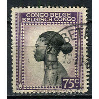 Бельгийское Конго - 1942/1943 - Местная женщина 75C - [Mi.233] - 1 марка. Гашеная.  (Лот 48EV)-T25P1