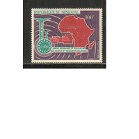 Сенегал-1967 (Мих.363) * (след от накл.)  , Телекоммуникации, Карта (одиночка)
