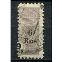 Португальские колонии - Индия - 1911 - Надпечатка нового номинала 6 REIS на 9R с вертикальным перфином - [Mi.250] - 1 марка. Гашеная.  (Лот 120Bi)