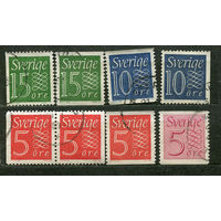 Стандартный выпуск. Швеция. 1951-1964. Серия 8 марок