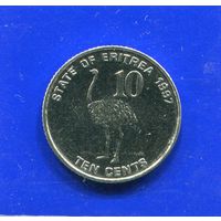 Эритрея 10 центов 1997 UNC