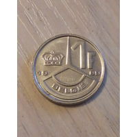 Бельгия 1 франк 1989г.