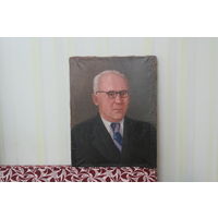 Портрет неизвестного мужчины в очка, художник Явич Петр Максович, холст, масло, 54,5 Х 42, 1981 г.