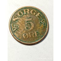 Норвегия 5 эре 1954 года .