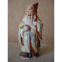 Красивая фарфоровая статуэтка "Бог здоровья и долголетия Шоусин". Старый китайский фарфор.