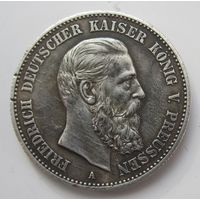Пруссия 2 марки 1888 серебро  .28-297