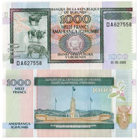 Бурунди 1000 франков образца 2009 года UNC p46