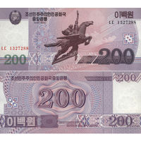 Северная Корея. КНДР 200 Вон 2008 UNС П1-383