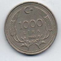 ТУРЕЦКАЯ РЕСПУБЛИКА. 1000 ЛИР 1993